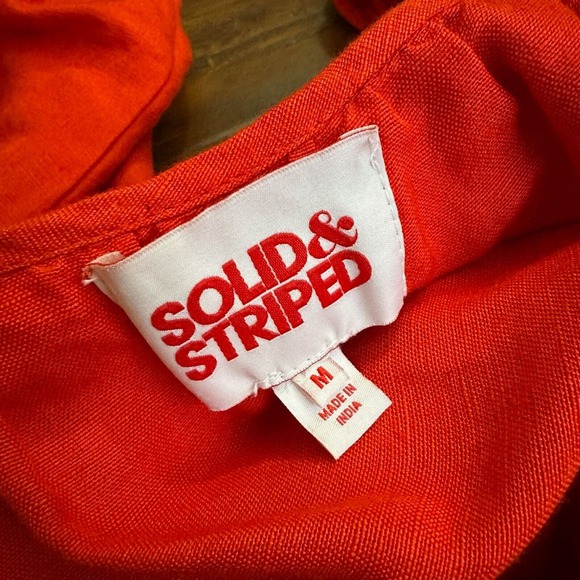 SOLID & STRIPED The Peasant Midi Dress in Candy Red - Picture 12 of 14